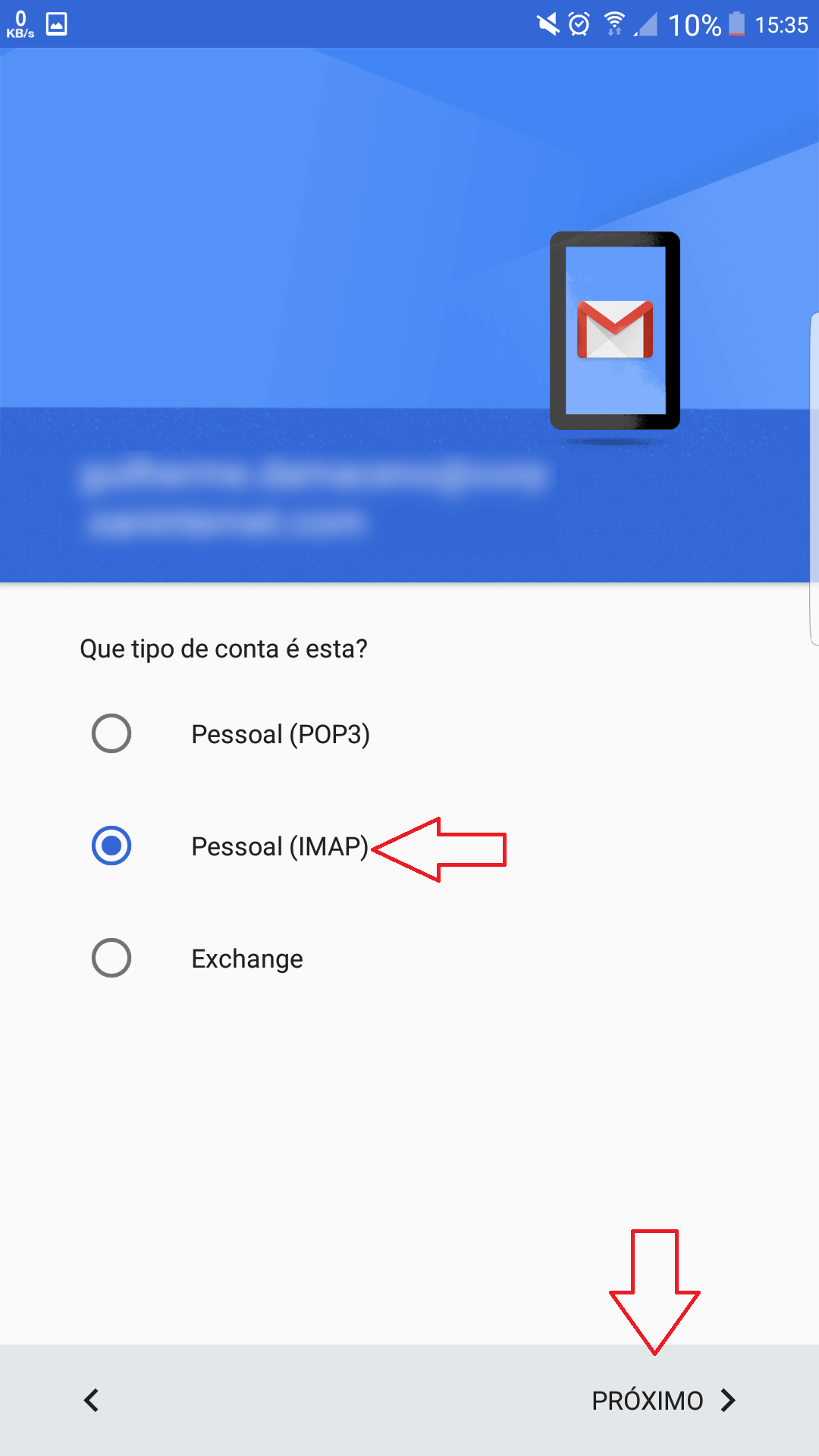 E-mail no Gmail Android - Configuração